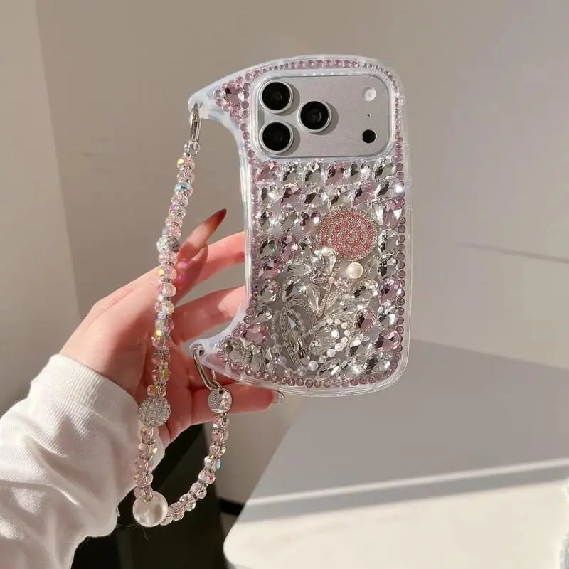 Compatible with iPhone 17 Pro Max/ 16/15/14/13 Stylish pendant small handbag phone case Butterfly phone case-HN327-1