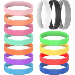 14 Pcs Rubber Bracelets, YalsFTY Silicone Bracelet Men Rubber Wristbands, 14 Color Mixed
