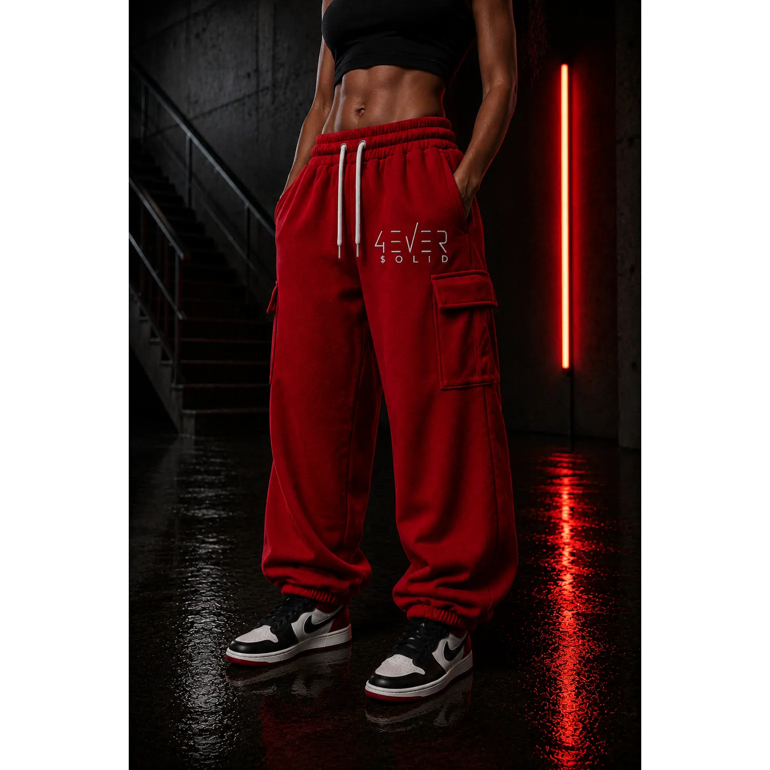 43VER $0LID RED Streetwear Joggers - Premium Streetwear