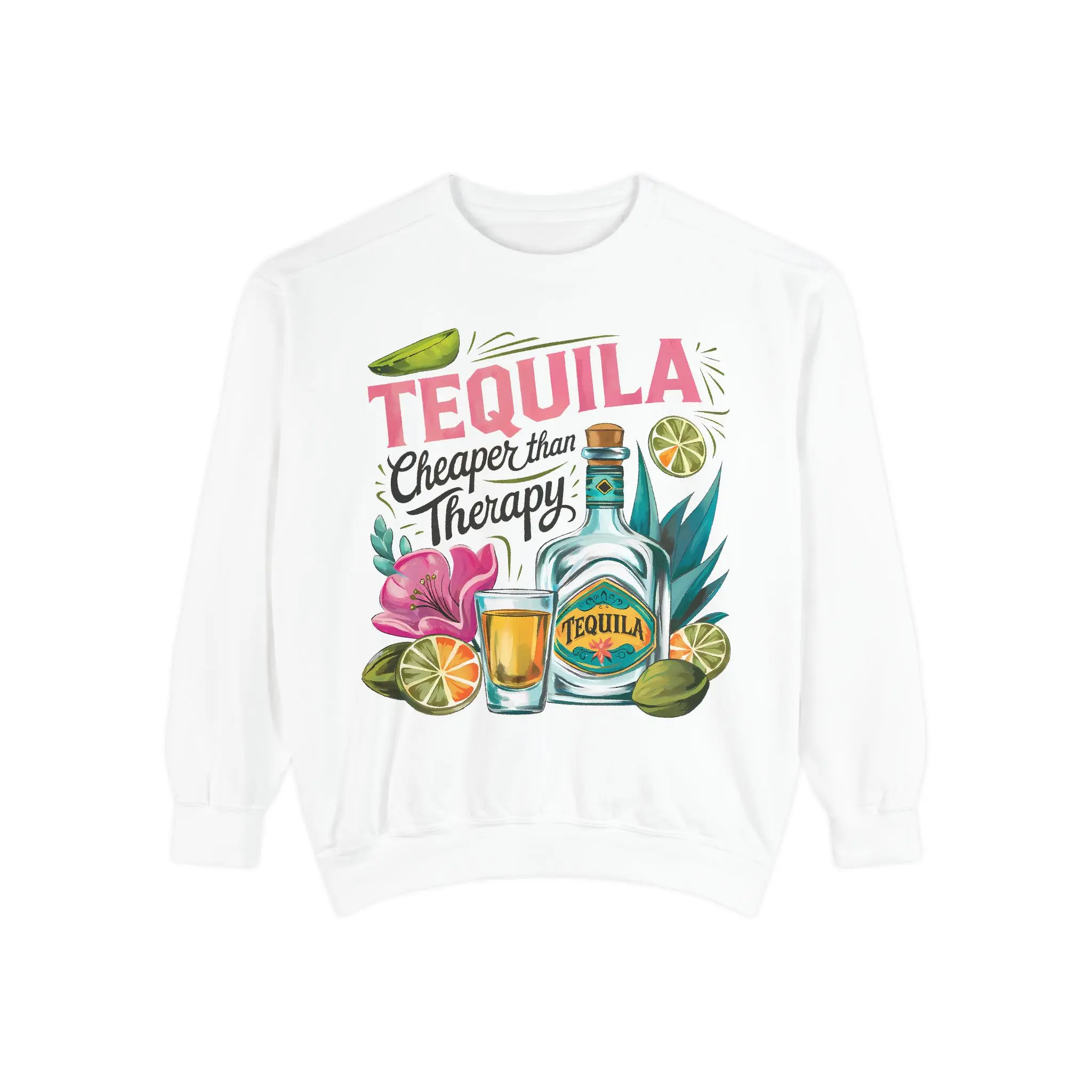 Tequila Sweatshirt | Cheaper than Therapy Sweatshirt, Funny Gift, Casual Wear, Party Outfit, Unique Design