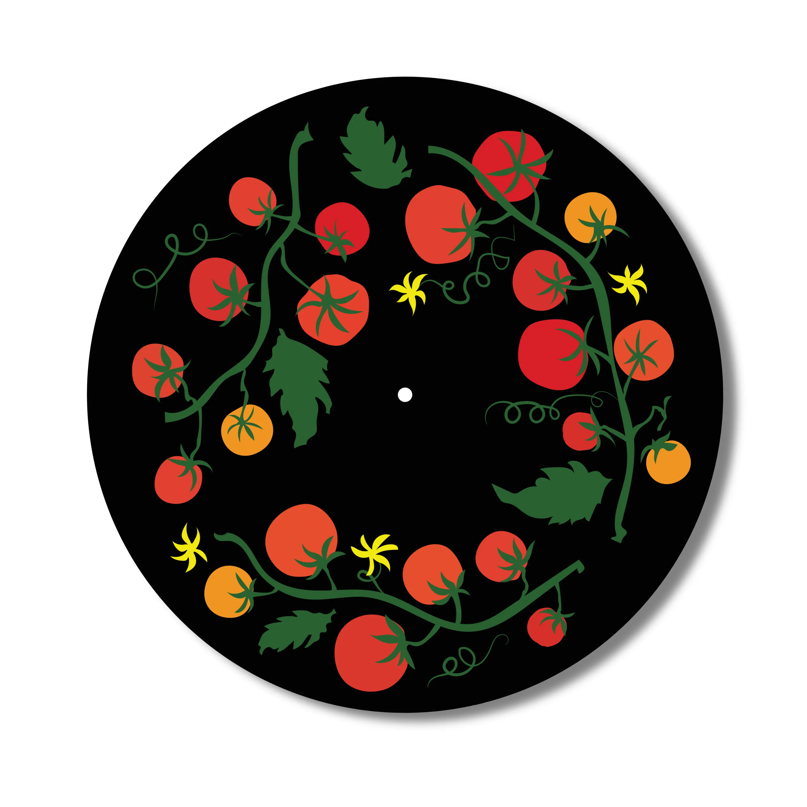 The June Drop "Cherry Tomato Vine" Felt Record Player Slipmat Turntable Accessory