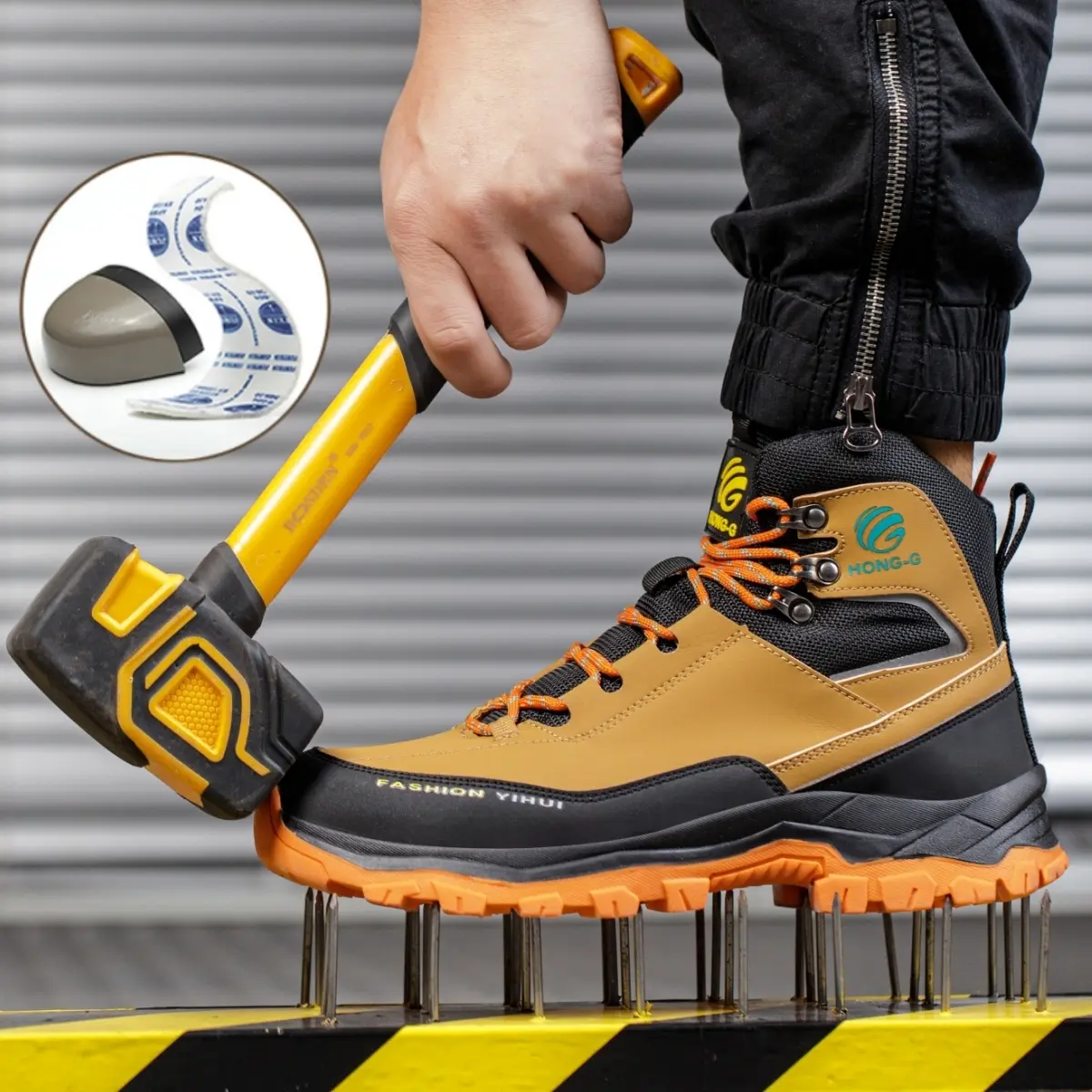 Steel Toe Safety Shoes for Men & Women, Lace Up Closed Toe Work Boots, Puncture-Resistant & Anti-Smash Industrial Construction Footwear, Worker, Cotton, Fabric, Laces, Breathable Work Footwear, Round Toe