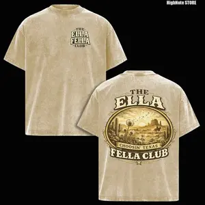 Ella Fella Club Vintage Washed Shirt – Choosin’ Texas Western Graphic T Shirt, Country Rodeo Desert Aesthetic, Cowboy Cowgirl Streetwear, Heavyweight Soft Cotton Oversized Unisex Tee, Casual Men Women Wear, Gift for Country Music Fans NGA
