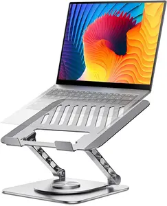 Laptop Stand for Desk - All-Metal Ergonomic Computer Stand & Laptop Riser, 360° Rotatable & Adjustable & Foldable, Laptop Holder for Notebooks (10-17.3"), Gray remote worker portable