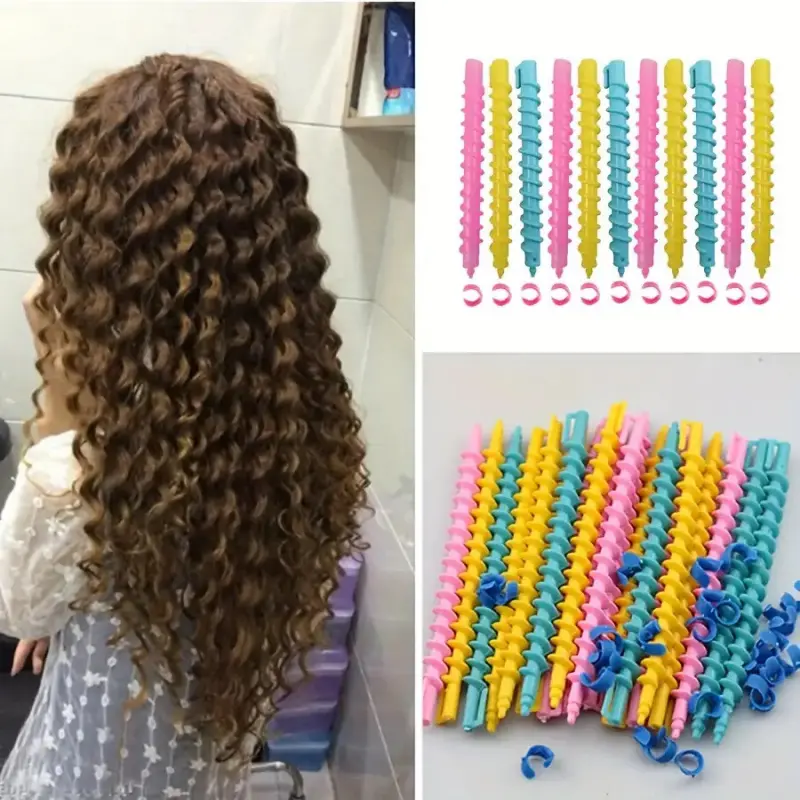 20 piece curling iron set, spiral curling iron DIY plastic long hair stylist hair styling curling iron curling iron Perm Rod Set