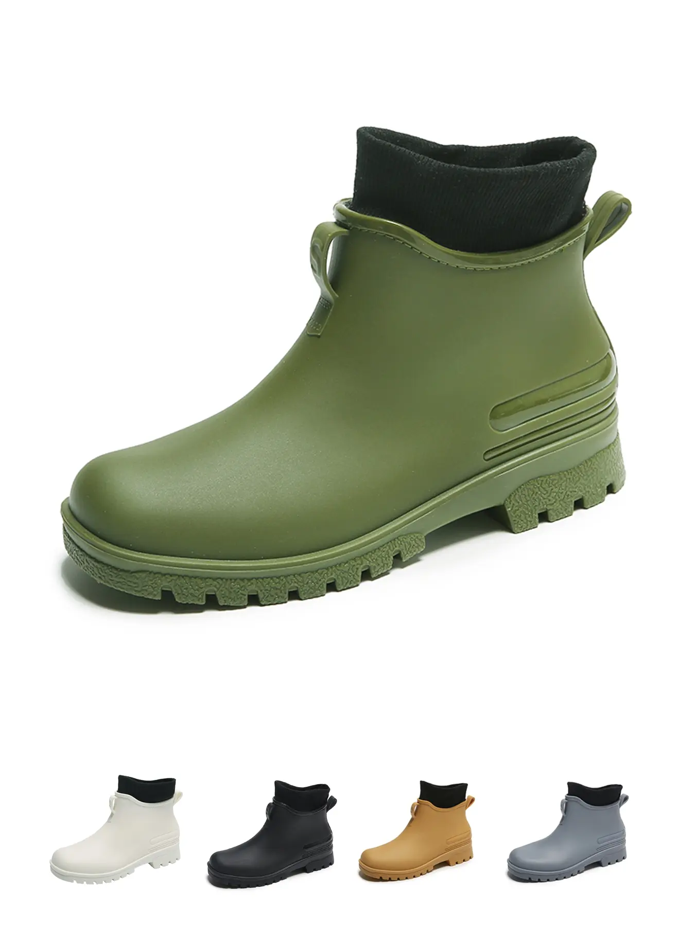 Women's Punk Style Waterproof Ankle Boots - High-End Short Rain Boots for Fall & Winter Waterproof Outdoor Footwear Rain Shoes
