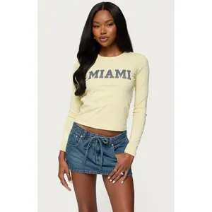 Edikted Women's Miami Girl Long Sleeve T-Shirt