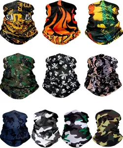 10 count Seamless Bandanas  Mask magic scarf  Gaiter Breathable Bandana for for Music Festivals, Raves Outdoor Using (Color Set 1)