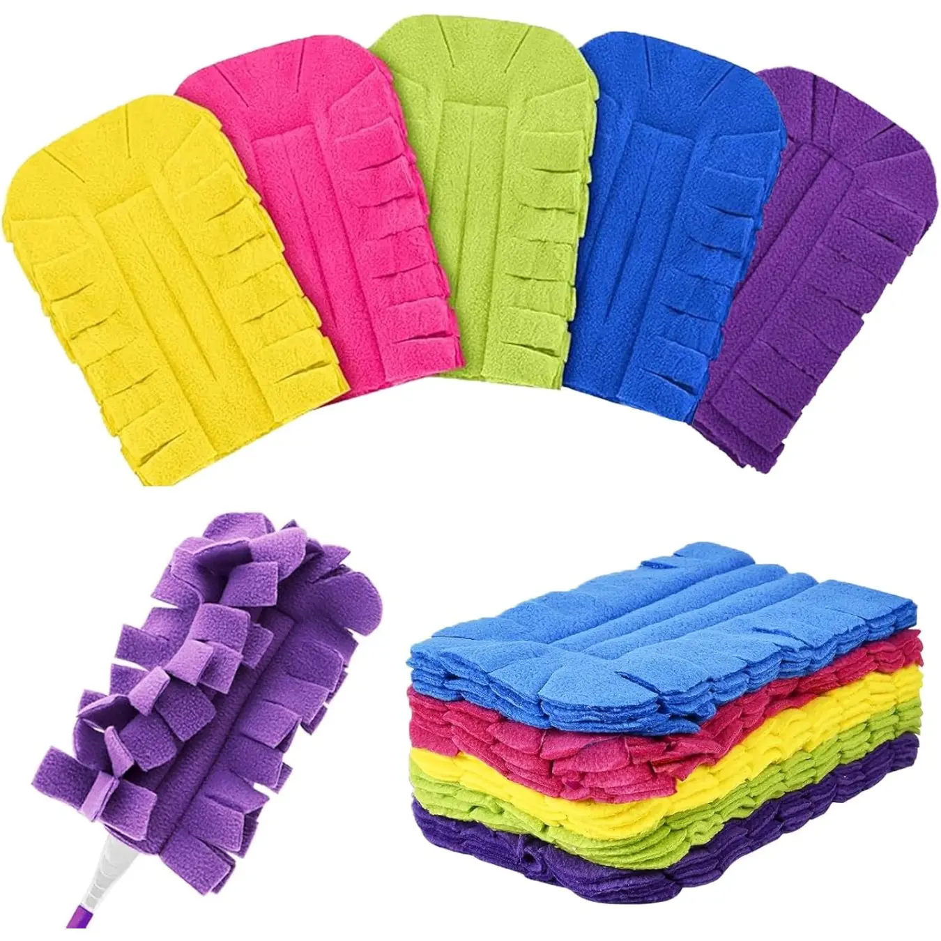 Duster Refill Reusable ,5 Pcs Duster Refill Reusable ,Duster Refills Feather Flat Dusters Multi Surface Washable Cleaning Pads Tools for Home, Blinds, Car, Pet, Furniture, Fans，Duster Refills，Dusters for Cleaning, Household