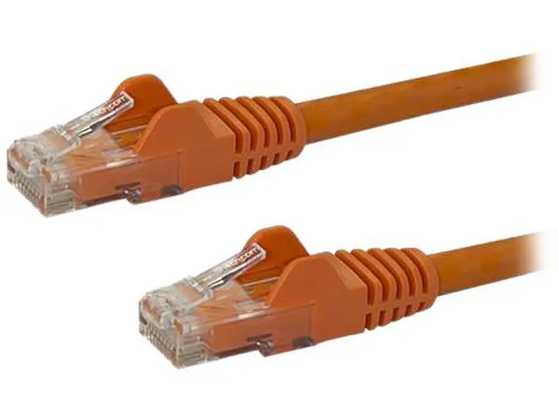 Startech N6PATCH12OR 12 ft. RJ-45 Network Cable, Polyvinyl Chloride Construction, High-Speed Data Transfer for Computers & Office Network Components