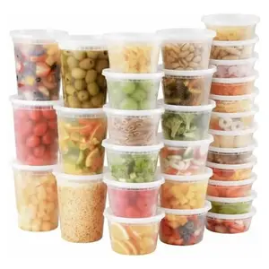 Plastic Deli Containers with Lids - 8oz 16oz 32oz Food Storage - 240 Pack