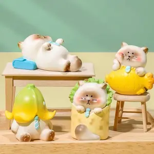 ShockCrate Working Cat Blind Box Lazy Cat Banana Cat Taco Cat Taiyaki Cat Ceramics