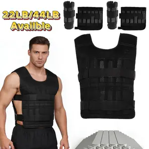 Adjustable Weighted Vest, 22.05LB-44.09LB, Weighted Vest for Exercise & Training, Fitness Weighted Jacket, Suitable for Men and Women (Including the Weight of Steel Plates)