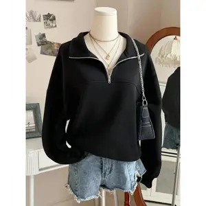 Women's loose zipper pullover, back to school clothing, graduation, teacher, casual daily wear, autumn fashionRAIMENTRY