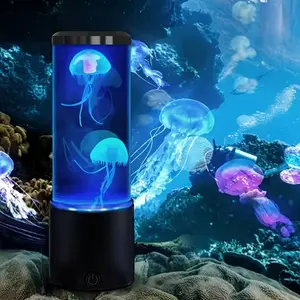 Charming Jellyfish Table Lamp, Tabletop Installation, Colorful Gradient LED Ambient Night Light, USB Plug-In, Ideal for Reading & Ambience, Perfect Home Decor Gift