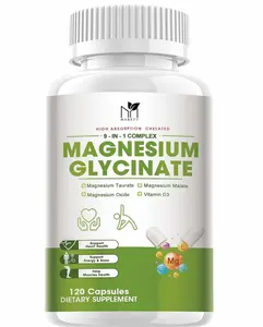 Magnesium Glycine Hard Capsules - High Absorption Chelated Magnesium Supplement -100% Pure Magnesium Glycine - Stress, Sleep, Heart and Muscle Health Support - Non GMO, Vegan, Gluten Free (120 capsules)