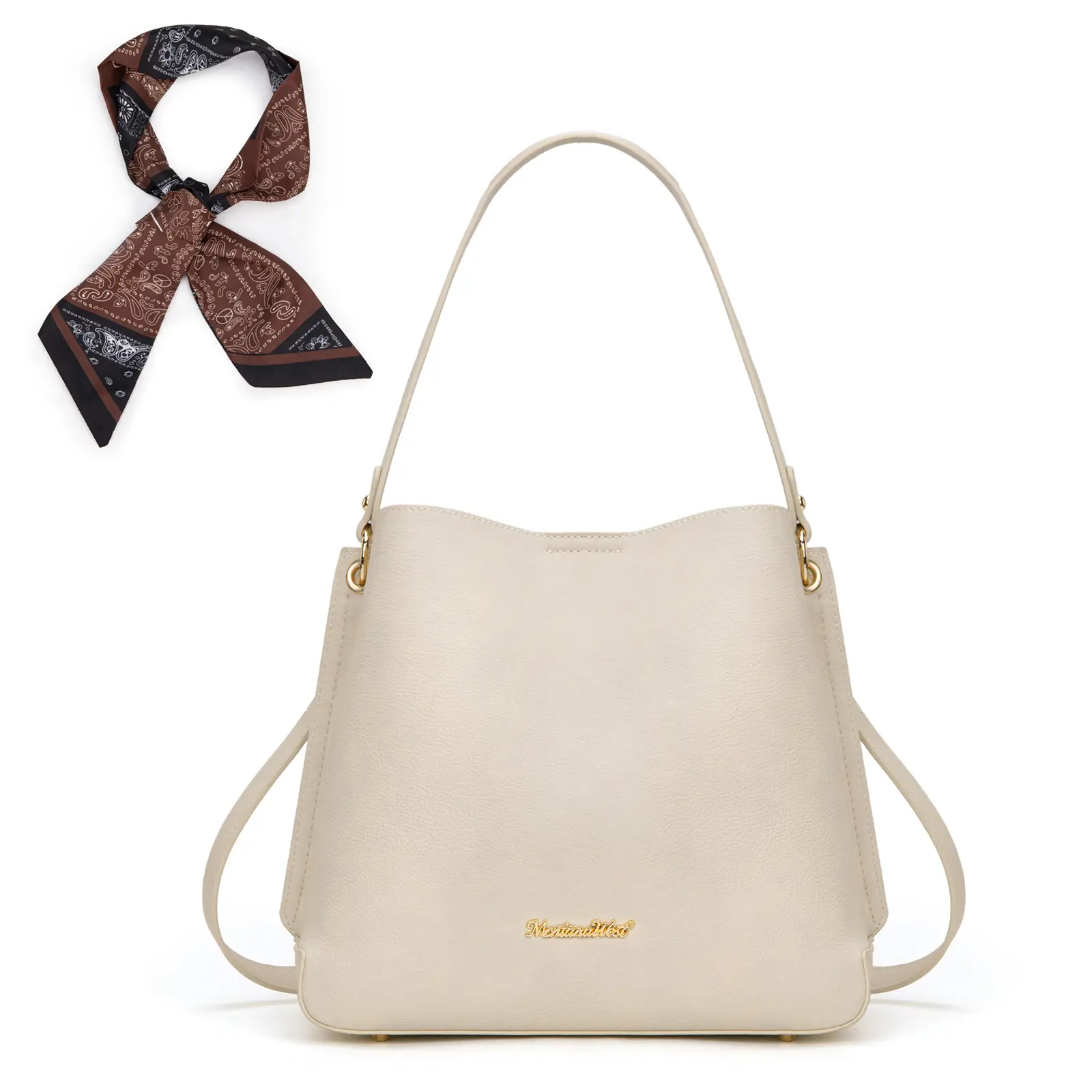 Montana West Medium Hobo Purse for Women 3 Compartment Bucket Shoulder Bag with Crossbody Strap