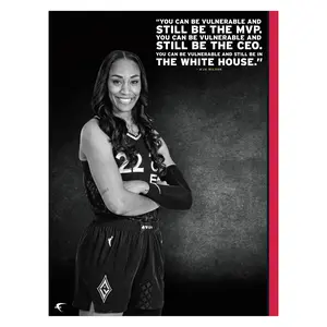 A'ja Wilson Inspirational Peel & Stick Poster Official WNBA Las Vegas Aces Reusable Vinyl Wall Decal Decorative Artistic Room Ornaments