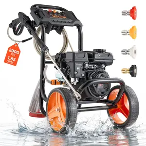 【fathersdaygift】VEVOR Portable Gas Pressure Washer 2900 PSI 1.85 Max GPMUpgrade Aluminum PumpSpray GunWand4-Nozzle SetLow Profile Car Wash Equipment for CarsDrivewaysHomesPortable Pressure Washer, Power Washer Lance