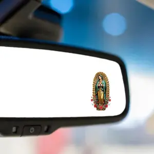4pcs Religious Rear Mirror Sticker Virgin Mary & San Judas Vinyl Decals for Car Decor