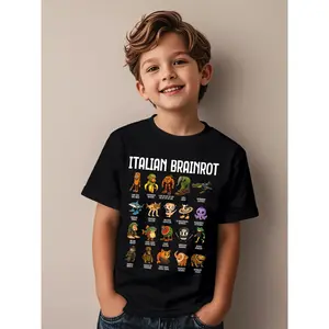 Funny Italian Brainrot Funny Awesome Graphic Kid T-Shirt Fashion Kid T Shirts Streetwear Tops Tees for Kid