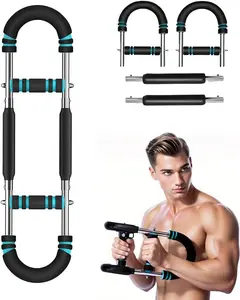 [Ideal Father's Day gift]U-Shaped Twister Arm Trainer, 60-100lb Adjustable Power Twister Bar, Detachable Portable Arm & Chest Workout Tool for Home Fitness