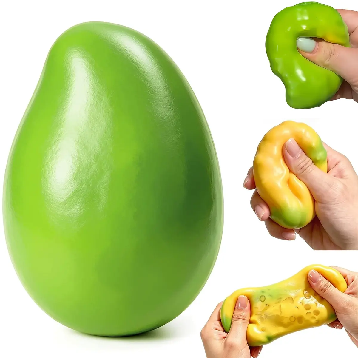 Crunchy Mango Squishies ASMR Toy, Bead Filled Realistic Bar Stress Ball,Soft Sensory Play Moldable Squishies body is easy to press, stretch, and reshape for relaxing hands-on play