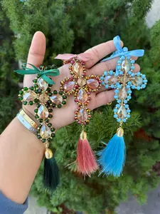 Handmade Cross Home Tassel Hanging Charm Blessing Handmade Cross Home Tassel Hanging Charm Blessing