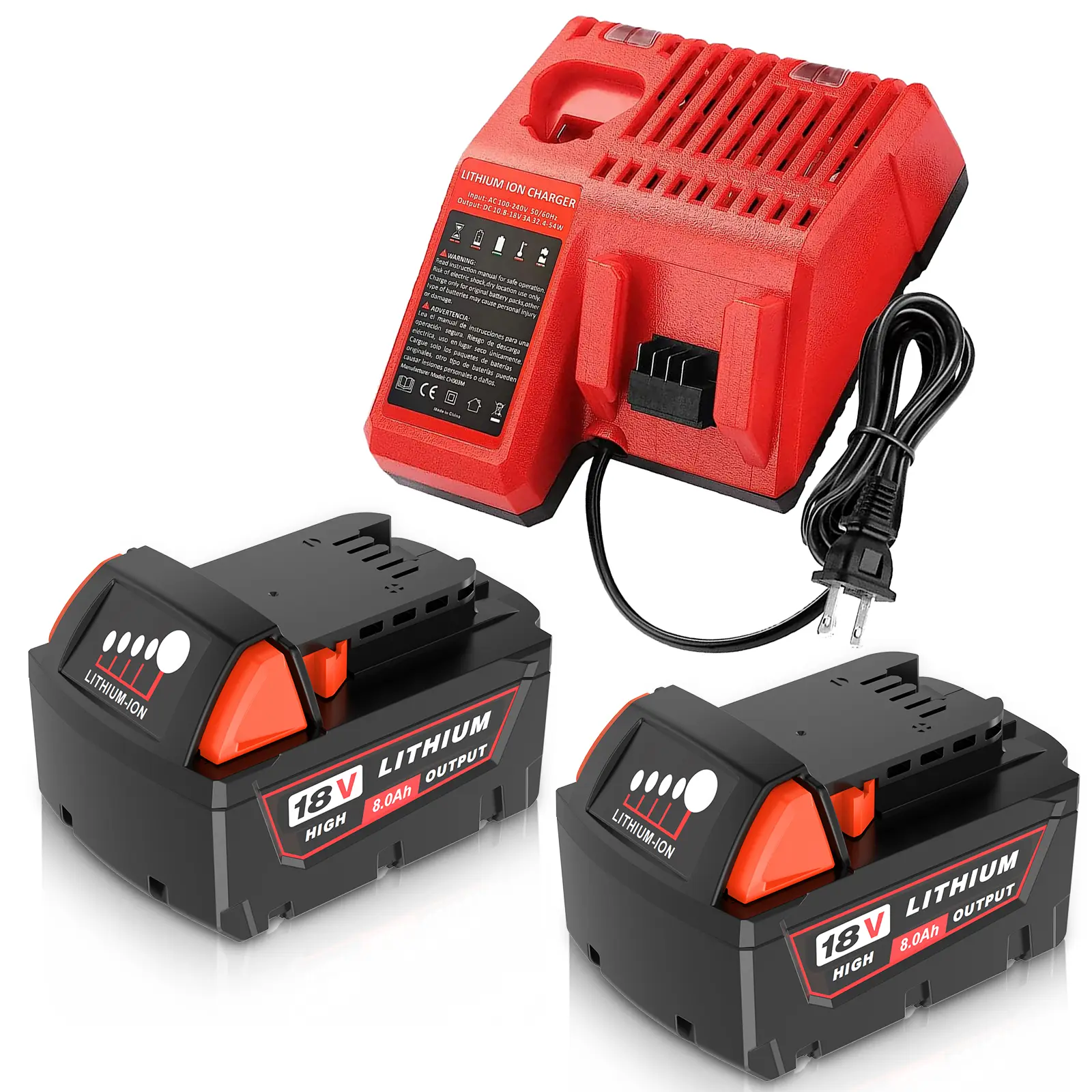 High Capacity Lithium Rechargeable Batteries - Upgraded 15.0Ah, 8.0Ah, 6.0Ah Replacements for Milwaukee M-18 Cordless Power Tools, Compatible with 48-11-1850 & M-18 Chargers, High Capacity Batteries, Lithium Batteries toolupgrade
