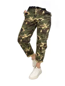 Risen Brinley Camo High Rise Ankle Barrel Double Roll Up Jeans