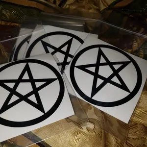 Black Pentacle / Pentagram Sticker  / Decal 3 1/2 inches