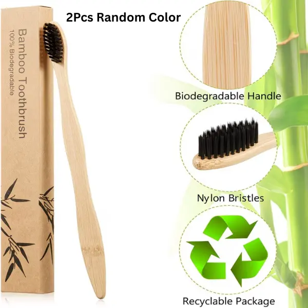 Bamboo Toothbrushes Soft Bristle Wooden Charcoal Toothbrushes