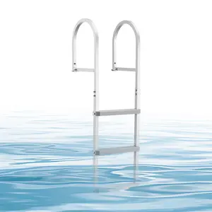 【FathersDayGift】VEVOR Removable Aluminum Alloy Dock Ladder, 3 Non-Slip Wide PP Steps, 500 lbs Weight Capacity, Quick Release/Detach Design, for Lake Swimming, Pool Marine Boarding, Quick Detach
