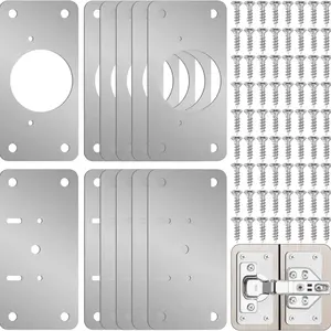 Hinge Repair Kit, Cabinet Door Hinge Repair Plate, Hinge Fixing Plate for Kitchen Cupboard Door Locker Cabinet Door, Door Hardware, Screws, Hinge Repair Tool