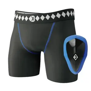 Compression Jock Short For Men - With/Without Athletic Cup | Double-Layer Breathable Sports Shorts for High-Impact Training - Dual Elastic Waistband For Comfortable Secure Fit - Athletic Wear
