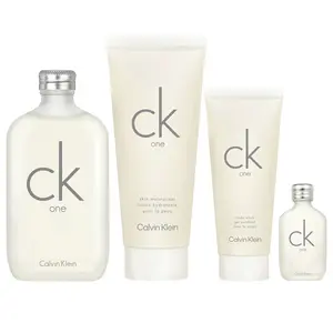 Calvin Klein CK One Unisex Gift Set – Eau de Toilette, Lotion, Shower Gel & Travel Spray