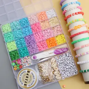 6000pcs Soft Clay Bead Set, DIY Mix Beads for Bracelets & Necklaces, Polymer Clay Jewelry Making Kit, Beginner Friendly, Perfect Birthday Party Gift, Make Bracelets