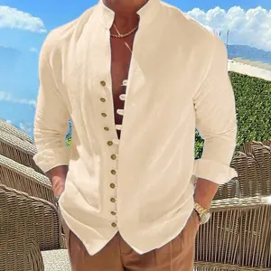 Father’s Day gift ideas: men’s summer short-sleeve collared shirt with Hawaiian tropical patterns and stripes, solid color, loose, casual, comfortable top for everyday menswear.