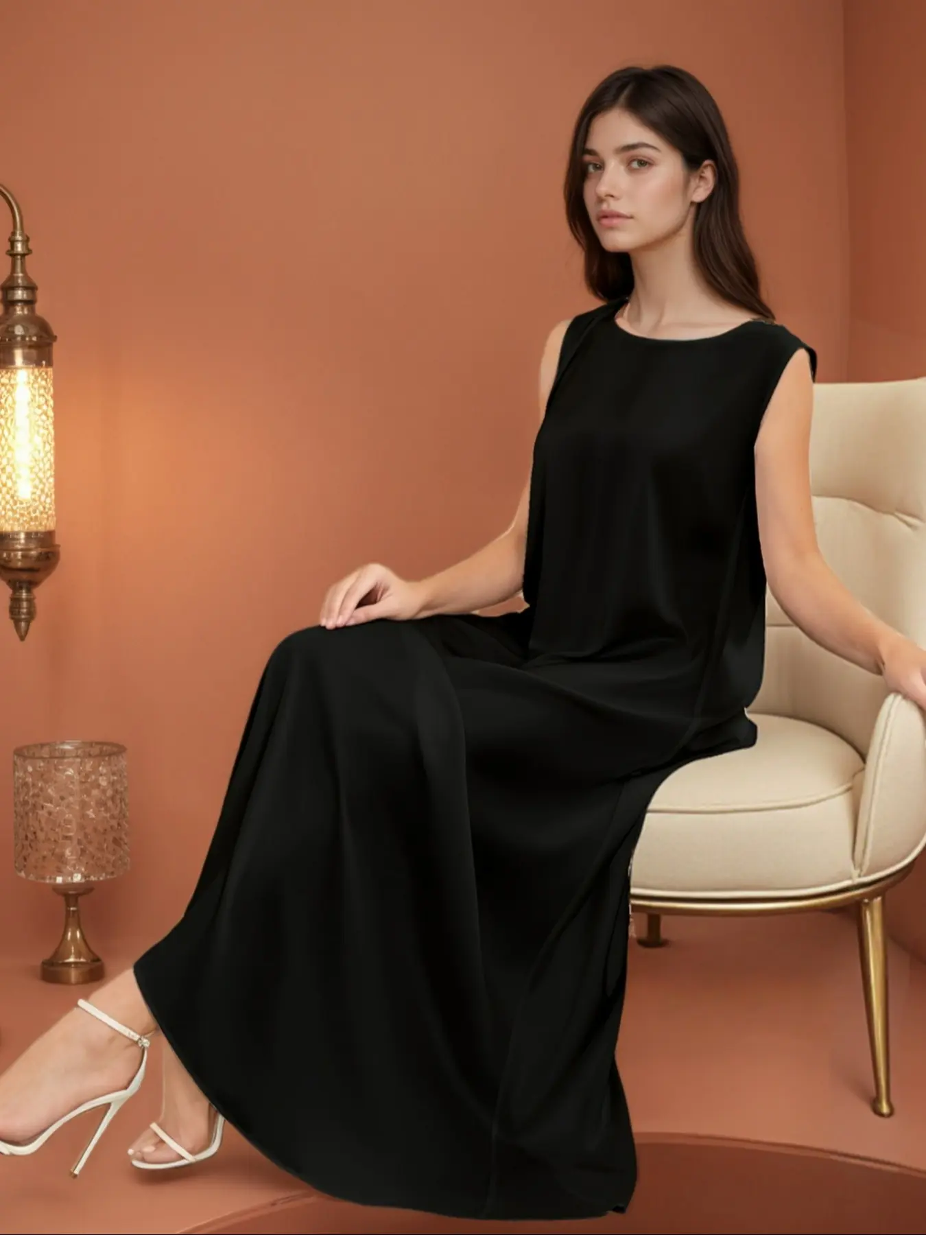Women's Sleeveless Vest Long Robe Underwear Plain Color Muslim Women Clothing Islamic Clothes B007, Comfortable Daily Wear, Stylish & Versatile Design, Modest Muslim Outfits, Muslim Women Gowns