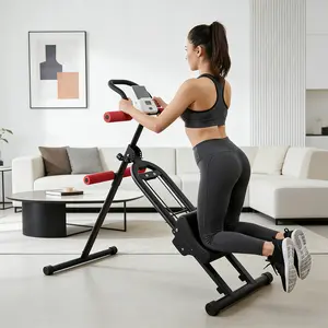 Foldable Ab Trainer for Home Gym – 220LB Capacity, Adjustable Core & Full Body Workout Machine with LCD Monitor