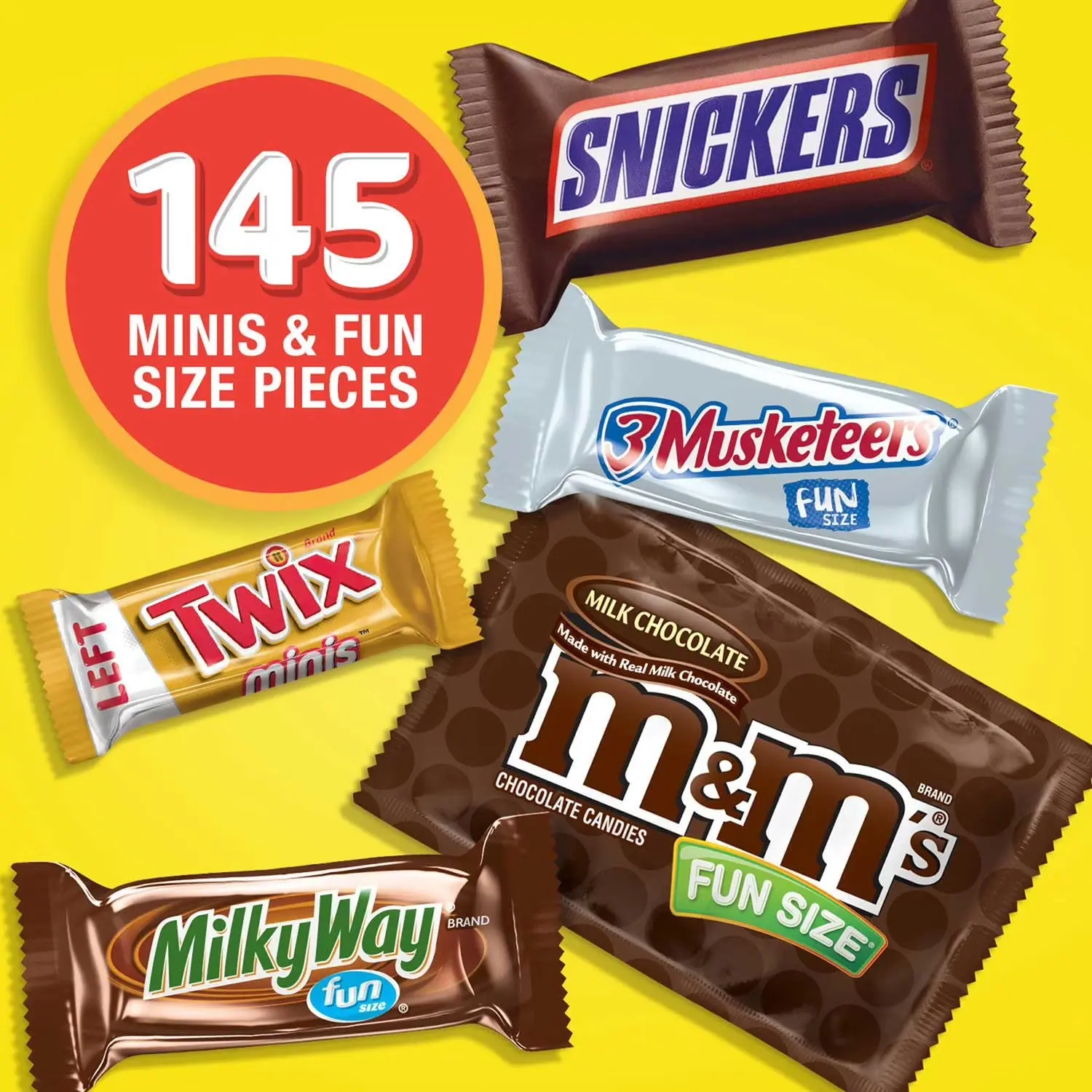 Mars Milk Chocolate Variety Pack Snack, 145-Piece Candy Pouch