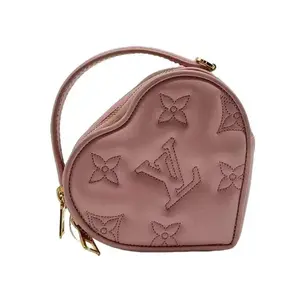 Pre-owned Louis Vuitton Calfskin Mini Bags Pop My Heart Bubblegram Monogram Leather Shoulder Bag Pink LS285