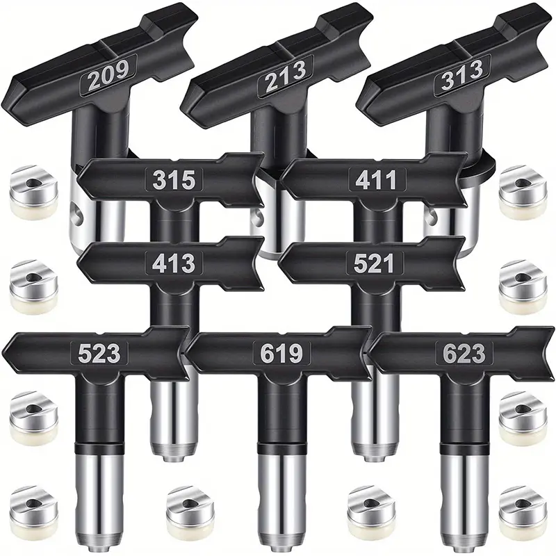 10 Pieces Airless Spray Nozzle Set, Mixed Size Spray Tips for Airless Paint Sprayers for Walls, Fences and Decks