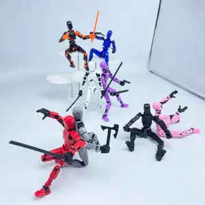 8-Piece Abs Action Figures Set, 3D Trendy Toys, Multi-Jointed Design, Articulated Figures, DIY Assembly Digital Figure Statue, Ideal Desktop Decor Gift