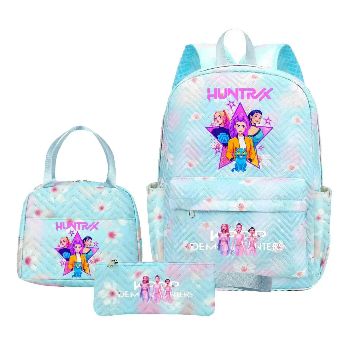 Kpop Demon Hunter  Backpack Set Design Nezuko kamado Large Capacity School Bag with Adjustable Straps, Includes Shoulder Bag