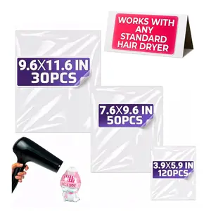 200 Pcs Heat Shrink Wrap Bags – 3 Sizes 3.93x5.90 (120) 7.67x9.64 (50) 9.64 x11.61 (30) – Clear PVC Film for Secure Gift & Soap Packaging for DIY Crafts | Father's Day Bags for Gift Wrapping