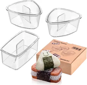 3PCS Clear Onigiri Rice Ball Mold Maker Kit, Musubi Press, Triangle Sushi Press for Kid Lunch Bento, Non-Stick, Bpa-Free MIUQILAIY