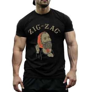 Mens ZIG ZAG Licensed Graphic T-Shirt - Bold Boris Beard Design - Loose Fit Breathable Cotton Tee for Gym Yoga Casual All Season Wear