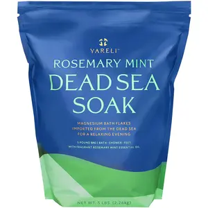 Magnesium Flakes, 5lb Rosemary Peppermint, Dead Sea Bath and Foot Soak, Alternative to Epsom Salt with Over 250,000mg of Magnesium Chloride Per Bag