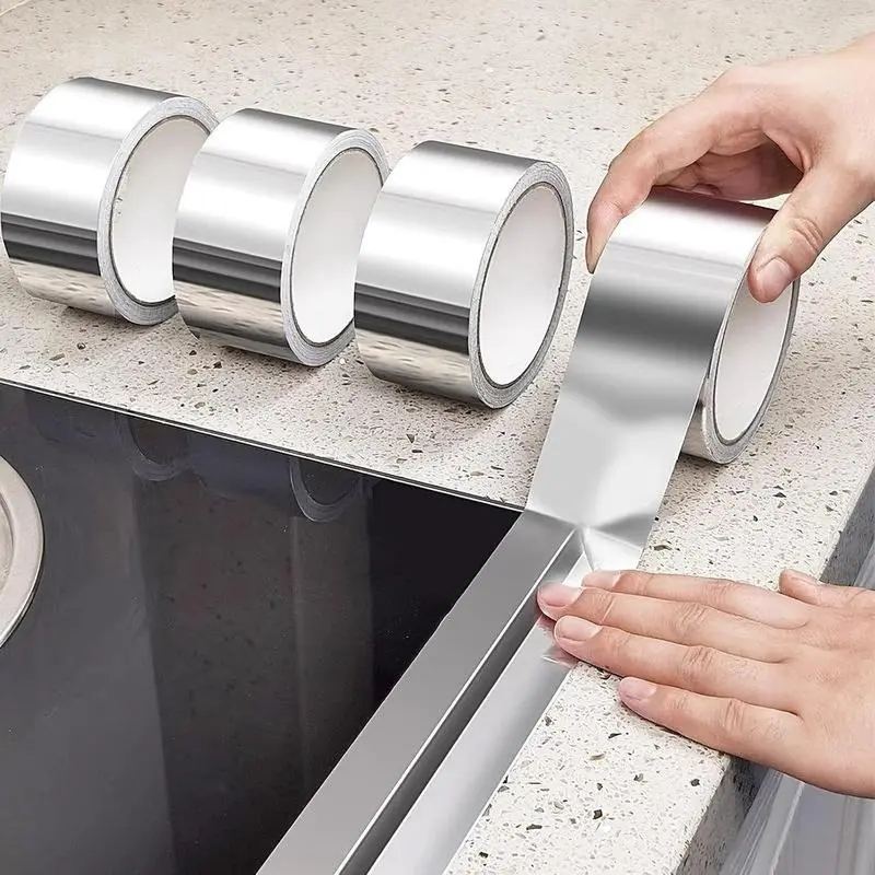 Premium Material Heavy-Duty Aluminum Foil Tape - Strong Adhesive, Heat-Resistant, Waterproof Sealing Tape for Pipe Insulation, HVAC Duct Sealing, Kitchen & DIY Project Needs (Greaseproof, Mildew-Resistant, Wire Protection, Dryer Vent Repair Incl.)